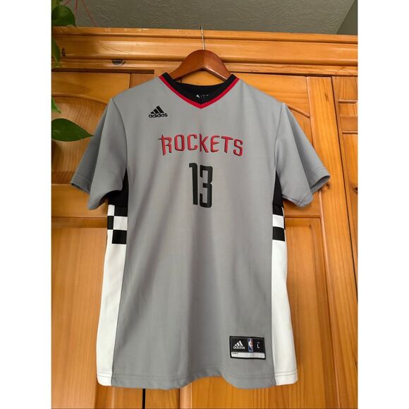 Houston Rockets #13 James Harden Adidas Gray Alternate NBA Jersey SZ L 14-16 - Picture 3 of 10